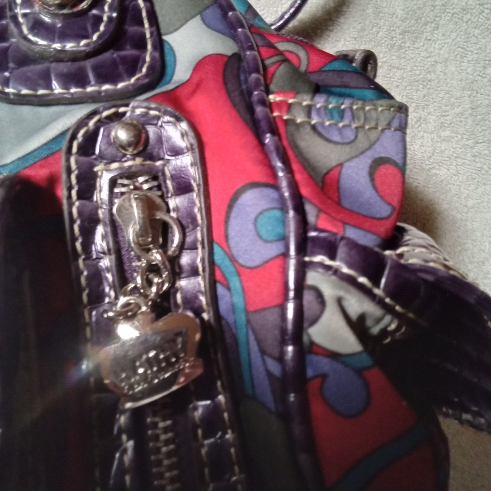 Purse KATHY VANZEELAND Purple Floral-Print Women’s Shoulder Bag - Picture 6 of 16